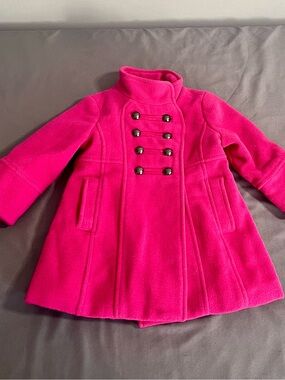 Kids 77 By American Eagle Hot Pink Peacoat Girls Size 12-18 Months Wool Blend